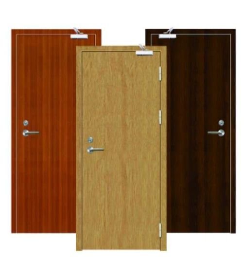 Wedge FD30 and FD60 timber fire-rated flush doors in three veneer finishes with closers